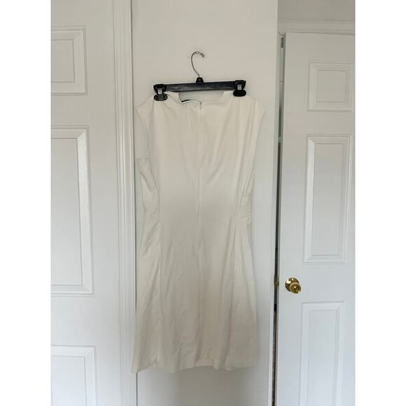 Theory Structured Fitted Sheath Dress in White Sea Salt MSRP $395 - Picture 3 of 4